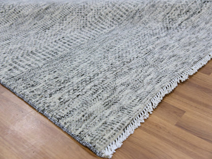 Grey 8'0" x 8'0" Modern / Contemporary Hand knotted Wool Rug - Sku: O079512