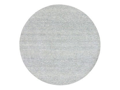 Modern / Contemporary hand-knotted wool rug in Gray, 7'9" x 7'9" — SKU O079515