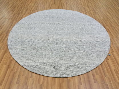 Modern / Contemporary hand-knotted wool rug in Gray, 7'9" x 7'9" — SKU O079515 (view 2)