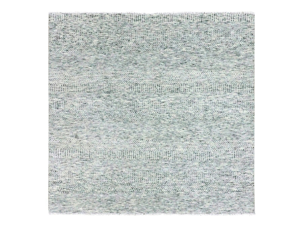Modern / Contemporary hand-knotted wool rug in Gray, 6' x 6' — SKU O079518