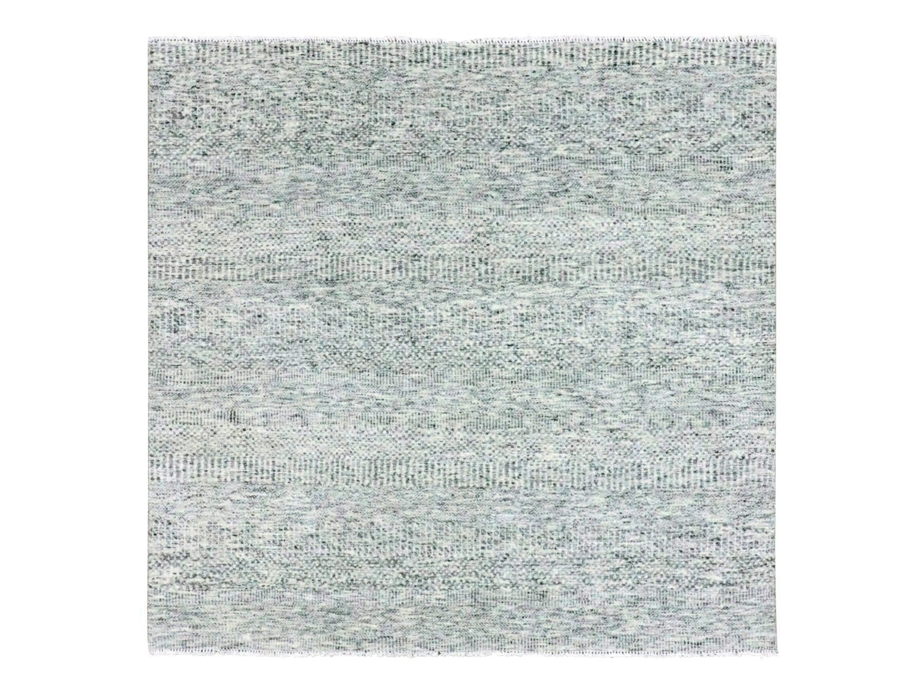 Modern / Contemporary hand-knotted wool rug in Gray, 6' x 6' — SKU O079518