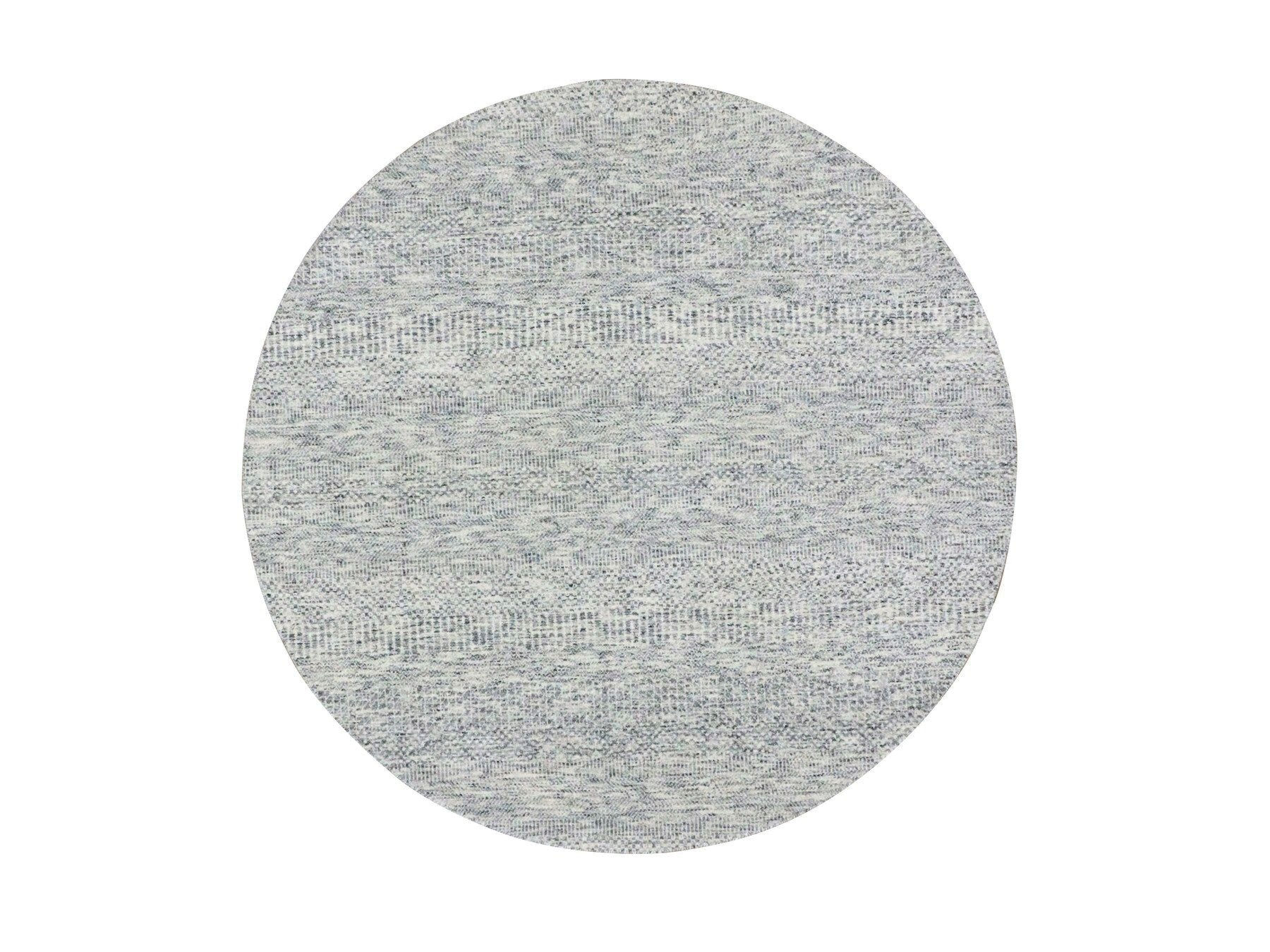 Modern / Contemporary hand-knotted wool rug in Gray, 5'9" x 5'9" — SKU O079519