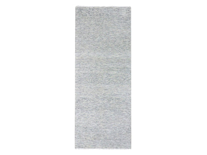 Modern / Contemporary hand-knotted wool runner in Gray, 4' x 10'1" — SKU O079522