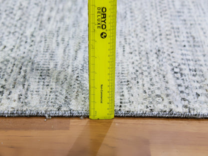 Modern / Contemporary hand-knotted wool runner in Gray, 4' x 10'1" — SKU O079522 (view 6)