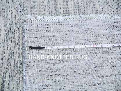 Modern / Contemporary hand-knotted wool runner in Gray, 4' x 10'1" — SKU O079522 (view 7)