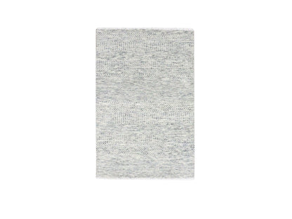 Grey 2'11" x 5'1" Modern / Contemporary Hand knotted Wool Rug - Sku: O079524