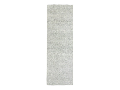 Modern / Contemporary hand-knotted wool runner in Gray, 3'11" x 12'2" — SKU O079530