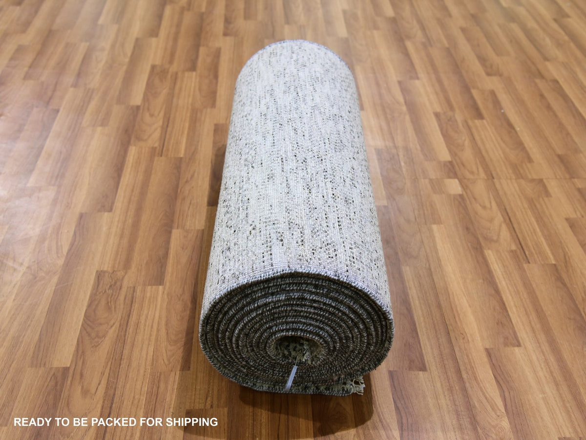 Modern / Contemporary hand-knotted wool runner in Gray, 2'6" x 20'5" — SKU O079531 (view 5)