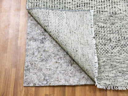 Modern / Contemporary hand-knotted wool runner in Gray, 2'6" x 23'4" — SKU O079532 (view 3)