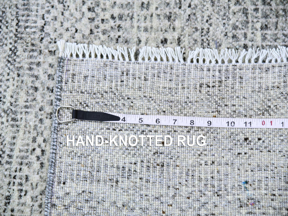 Modern / Contemporary hand-knotted wool runner in Gray, 2'6" x 23'4" — SKU O079532 (view 7)