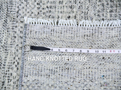 Modern / Contemporary hand-knotted wool runner in Gray, 2'6" x 23'4" — SKU O079532 (view 7)