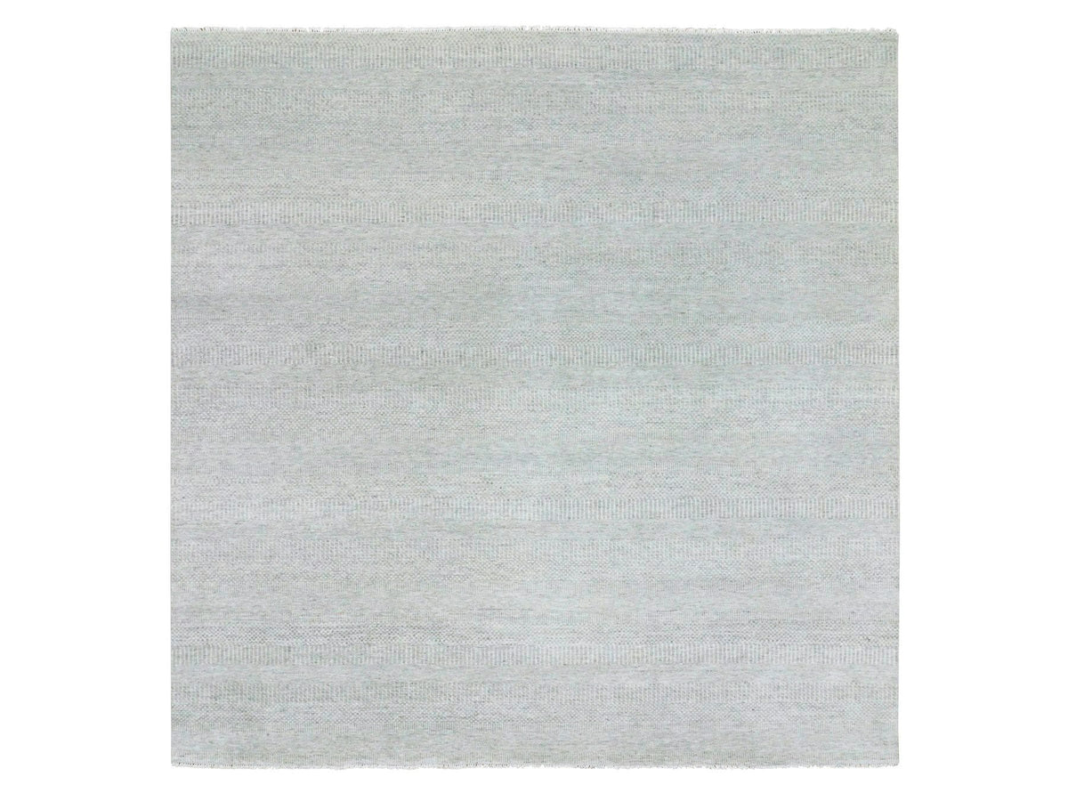 Modern / Contemporary hand-knotted wool rug in Gray, 9'11" x 10' — SKU O079535