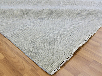 Modern / Contemporary hand-knotted wool rug in Gray, 9'11" x 10' — SKU O079535 (view 6)
