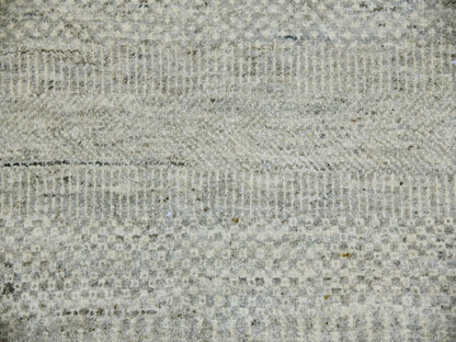 Grey 9'11" x 10'0" Modern / Contemporary Hand knotted Wool Rug - Sku: O079535