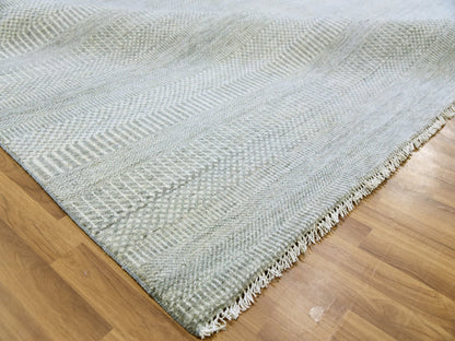 Modern / Contemporary hand-knotted wool rug in Gray, 12' x 12'4" — SKU O079541 (view 6)