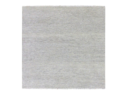 Grey 6'0" x 6'1" Modern / Contemporary Hand knotted Wool Rug - Sku: O079543