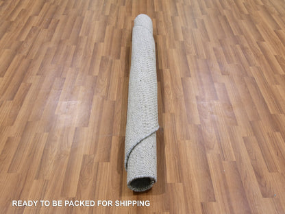 Modern / Contemporary hand-knotted wool rug in Gray, 4'10" x 4'11" — SKU O079544 (view 5)