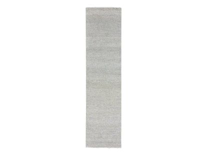 Modern / Contemporary hand-knotted wool runner in Gray, 2'6" x 10'2" — SKU O079545