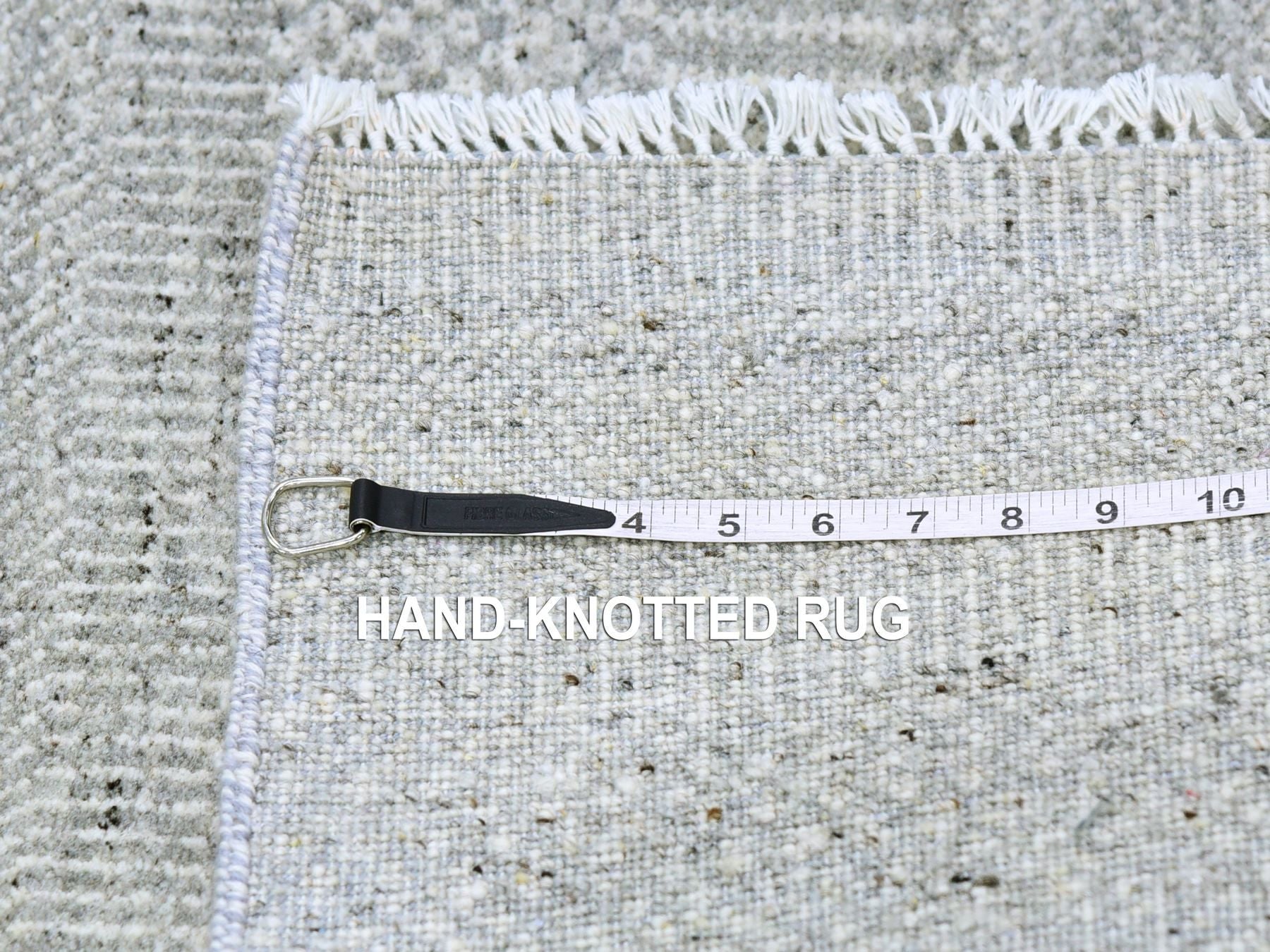 Modern / Contemporary hand-knotted wool runner in Gray, 2'6" x 10'2" — SKU O079545 (view 7)