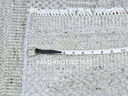 Modern / Contemporary hand-knotted wool runner in Gray, 2'6" x 10'2" — SKU O079545 (view 7)