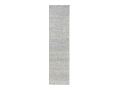 Modern / Contemporary hand-knotted wool runner in Gray, 2'6" x 10'2" — SKU O079546