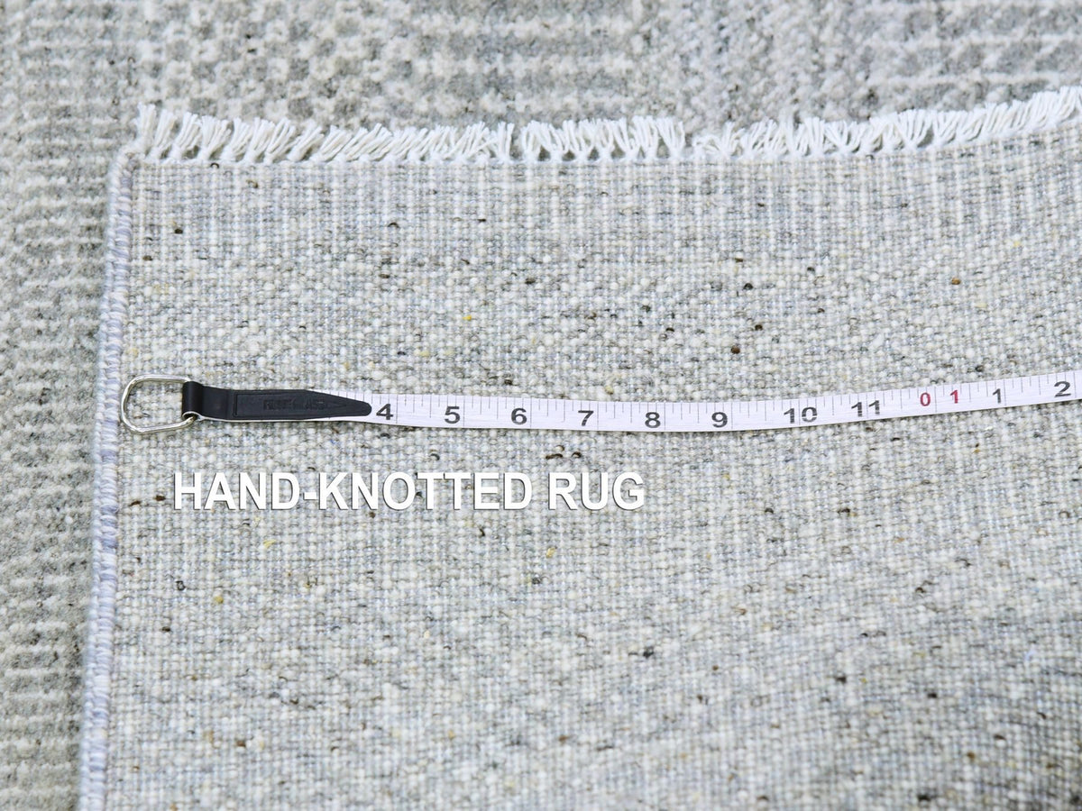 Modern / Contemporary hand-knotted wool runner in Gray, 2'6" x 10'2" — SKU O079546 (view 7)