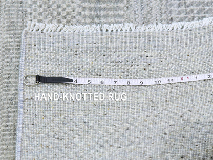Modern / Contemporary hand-knotted wool runner in Gray, 2'6" x 10'2" — SKU O079546 (view 7)