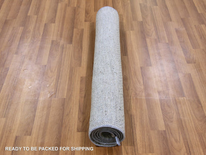 Grey 3'0" x 5'3" Modern / Contemporary Hand knotted Wool Rug - Sku: O079552