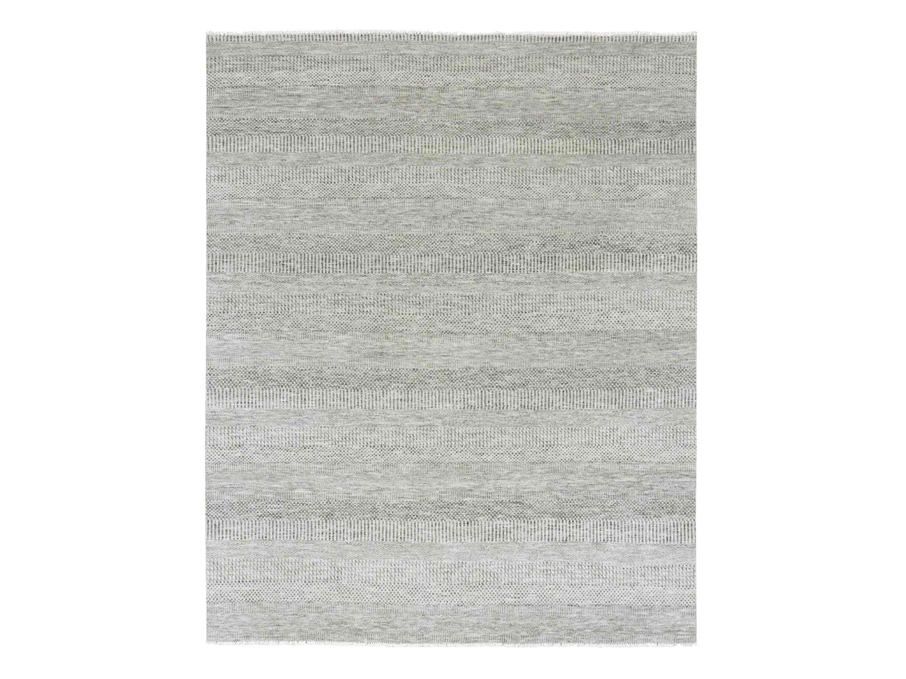 Grey 8'0" x 10'0" Modern and Contemporary Hand knotted Wool Rug - Sku: O079558