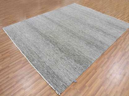 Grey 8'0" x 10'0" Modern and Contemporary Hand knotted Wool Rug - Sku: O079558