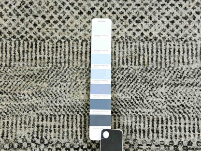 Grey 8'0" x 10'0" Modern and Contemporary Hand knotted Wool Rug - Sku: O079558
