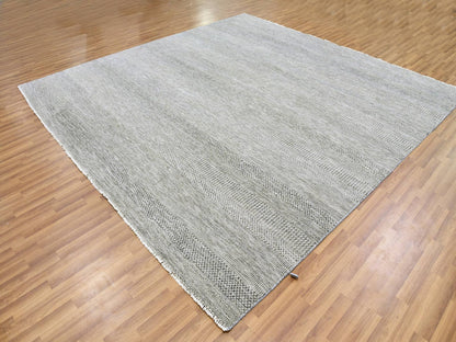 Modern / Contemporary hand-knotted wool rug in Gray, 9'11" x 10'3" — SKU O079561 (view 3)