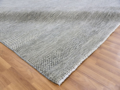 Modern / Contemporary hand-knotted wool rug in Gray, 9'11" x 10'3" — SKU O079561 (view 6)