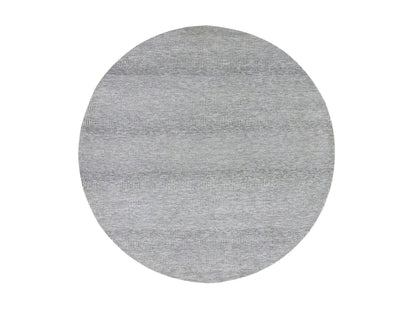 Modern / Contemporary hand-knotted wool rug in Gray, 9'8" x 9'9" — SKU O079563