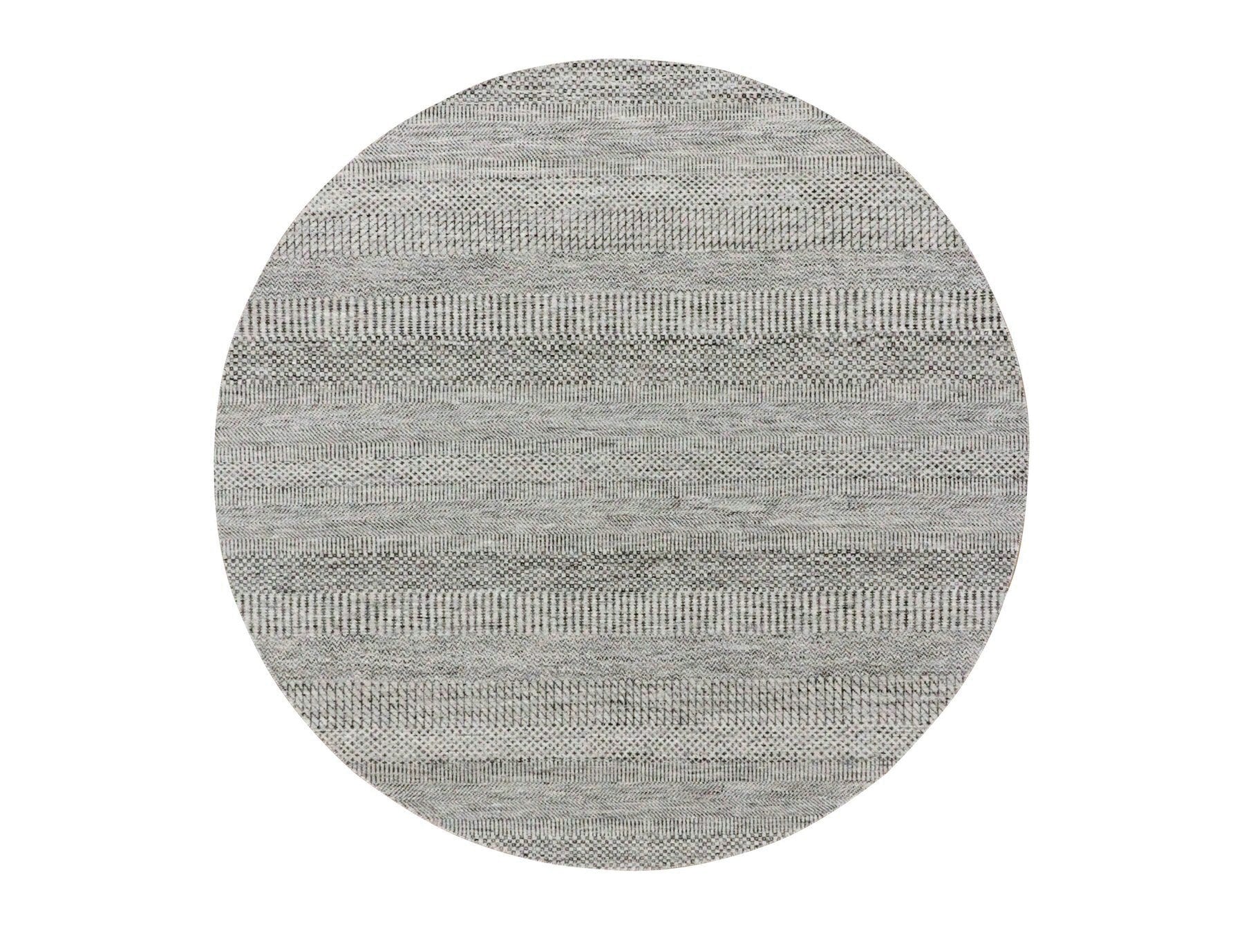 Modern / Contemporary hand-knotted wool rug in Gray, 6' x 6'1" — SKU O079566