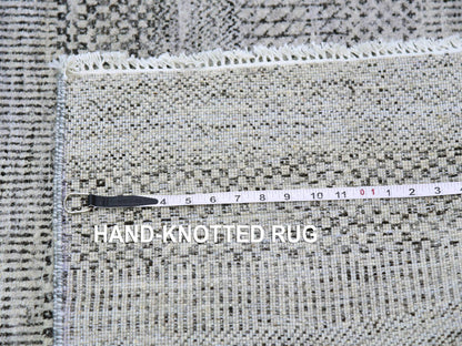 Modern / Contemporary hand-knotted wool runner in Gray, 4'1" x 12'1" — SKU O079569 (view 7)