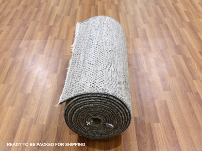 Modern / Contemporary hand-knotted wool runner in Gray, 2'5" x 24'3" — SKU O079570 (view 5)