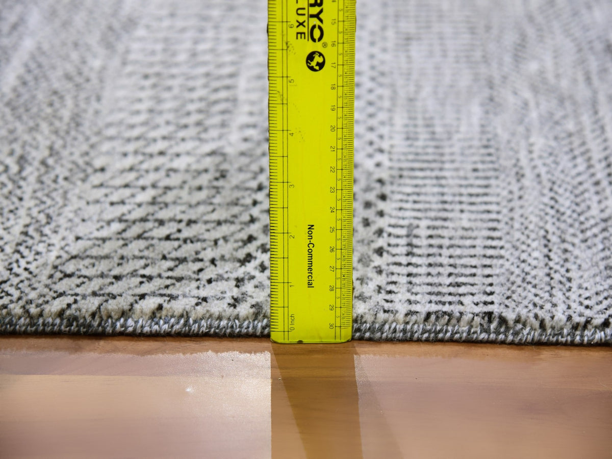 Modern / Contemporary hand-knotted wool runner in Gray, 2'5" x 24'3" — SKU O079570 (view 6)