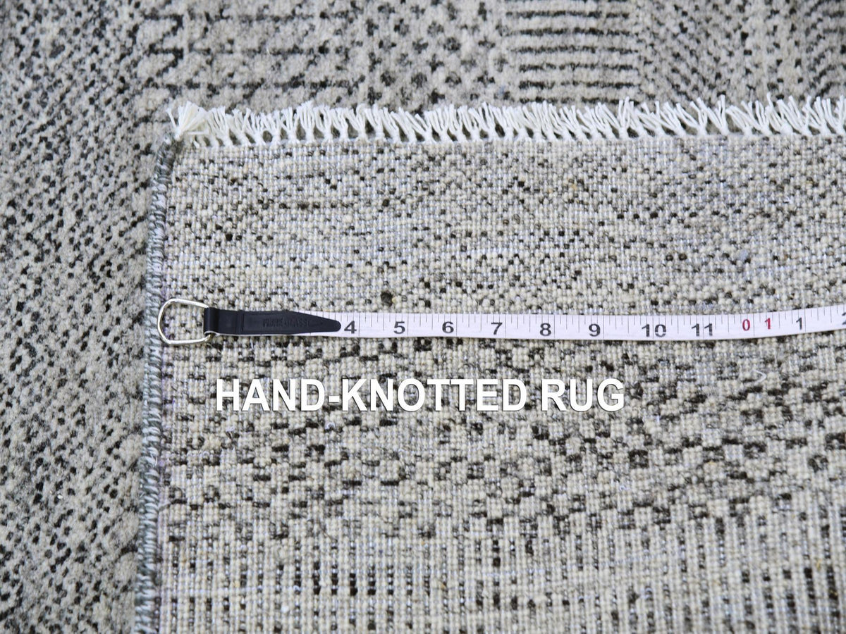 Modern / Contemporary hand-knotted wool runner in Gray, 2'5" x 24'3" — SKU O079570 (view 7)