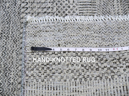 Modern / Contemporary hand-knotted wool runner in Gray, 2'5" x 24'3" — SKU O079570 (view 7)