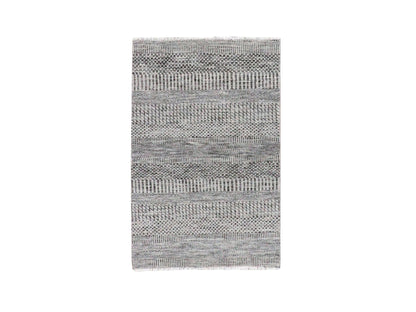 Grey 2'7" x 4'1" Modern / Contemporary Hand knotted Wool Rug - Sku: O079578
