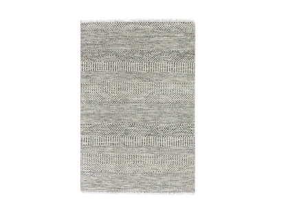 Modern / Contemporary hand-knotted wool rug in Gray, 3' x 4'10" — SKU O079579