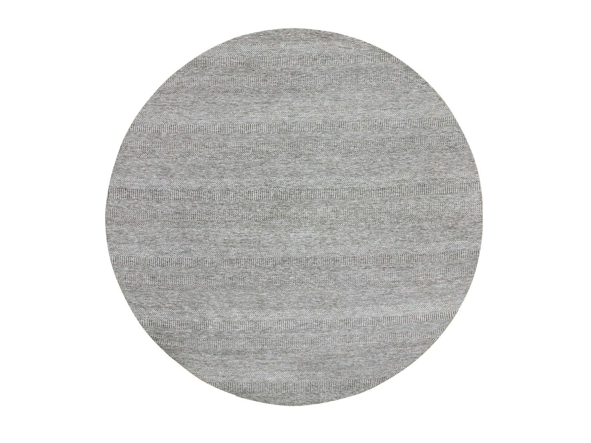 Modern / Contemporary hand-knotted wool rug in Gray, 11'2" x 11'2" — SKU O079584