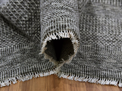 Modern / Contemporary hand-knotted wool rug in Gray, 12'2" x 15'2" — SKU O079586 (view 5)