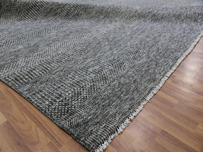 Modern / Contemporary hand-knotted wool rug in Gray, 12'2" x 15'2" — SKU O079586 (view 6)