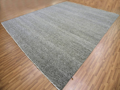 Modern / Contemporary hand-knotted wool rug in Gray, 14'1" x 18'2" — SKU O079588 (view 3)