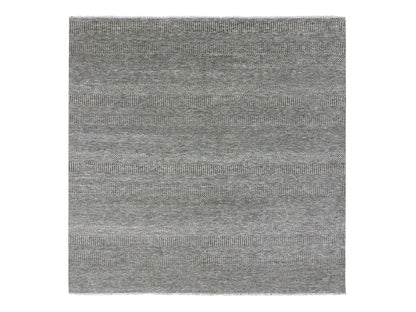 Modern / Contemporary hand-knotted wool rug in Gray, 8'1" x 8'2" — SKU O079589
