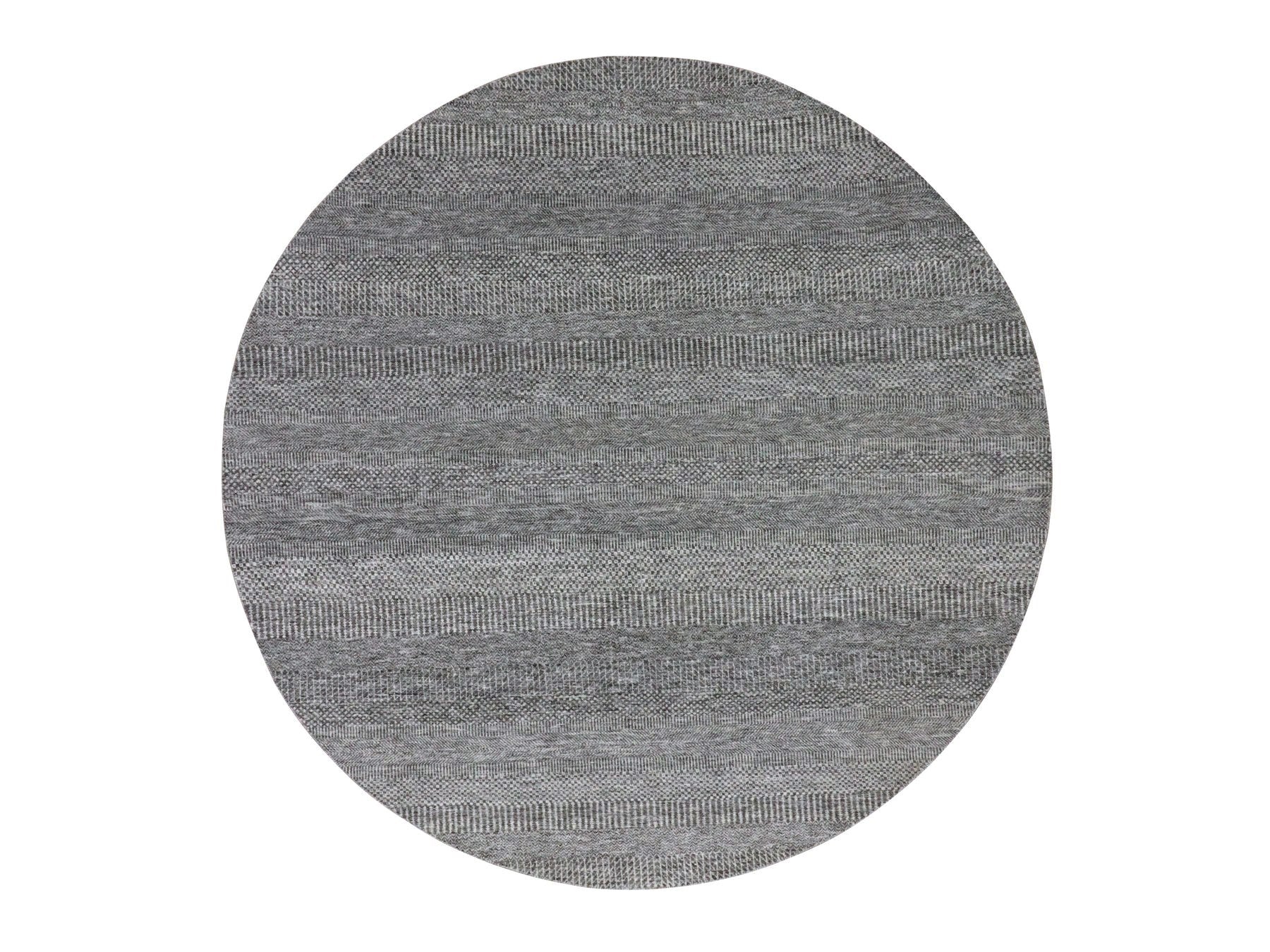 Modern / Contemporary hand-knotted wool rug in Gray, 7'10" x 7'10" — SKU O079592