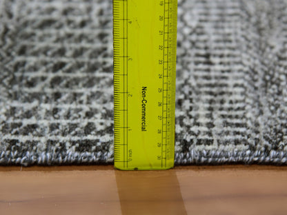 Modern / Contemporary hand-knotted wool runner in Gray, 4'1" x 12'1" — SKU O079596 (view 5)