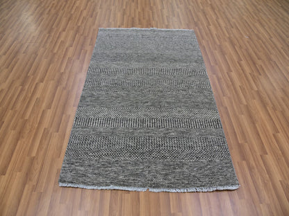 Modern / Contemporary hand-knotted wool rug in Gray, 4' x 6'6" — SKU O079597 (view 2)